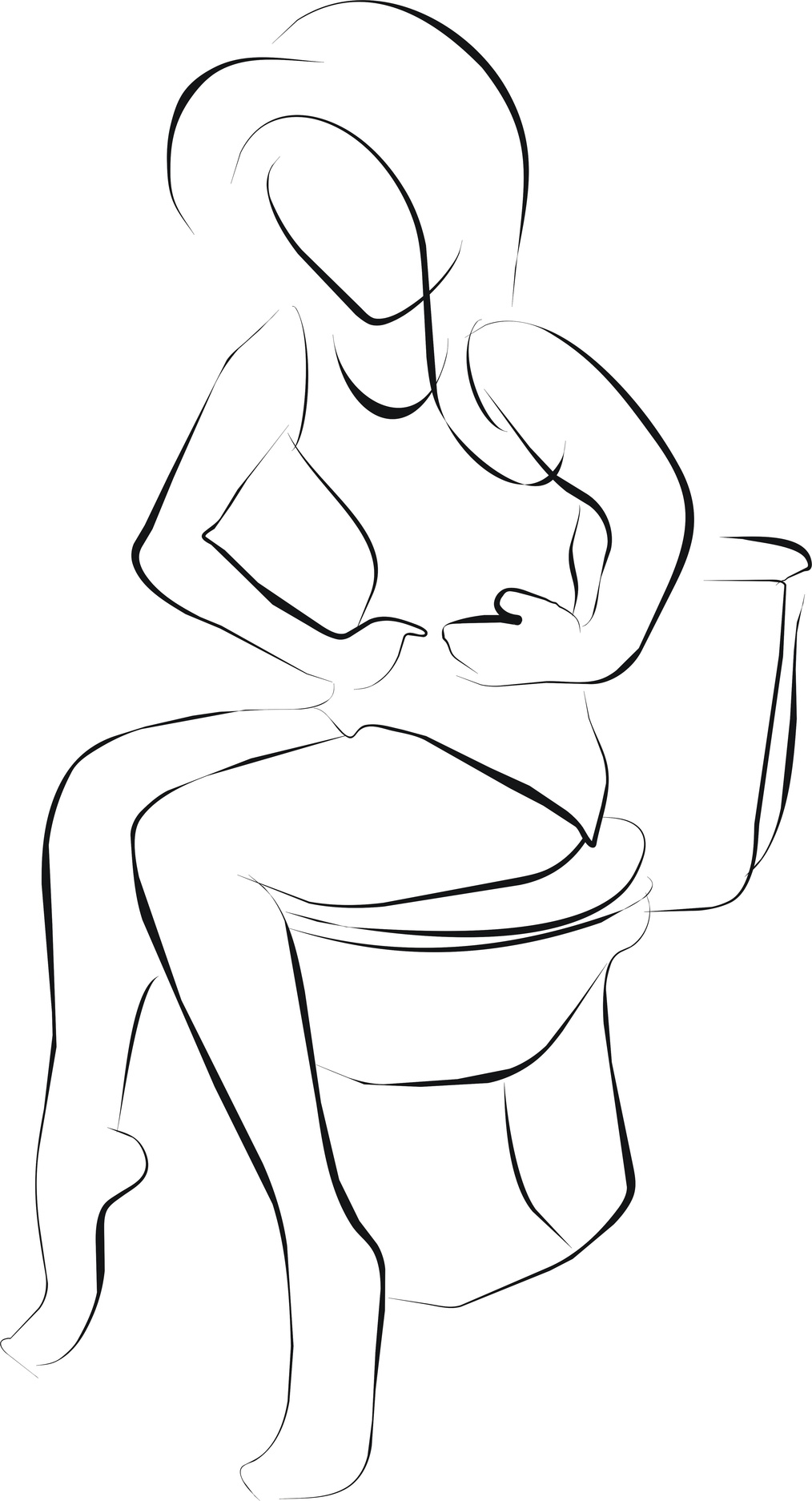 woman on toilet that dyspepsia or dirrhea